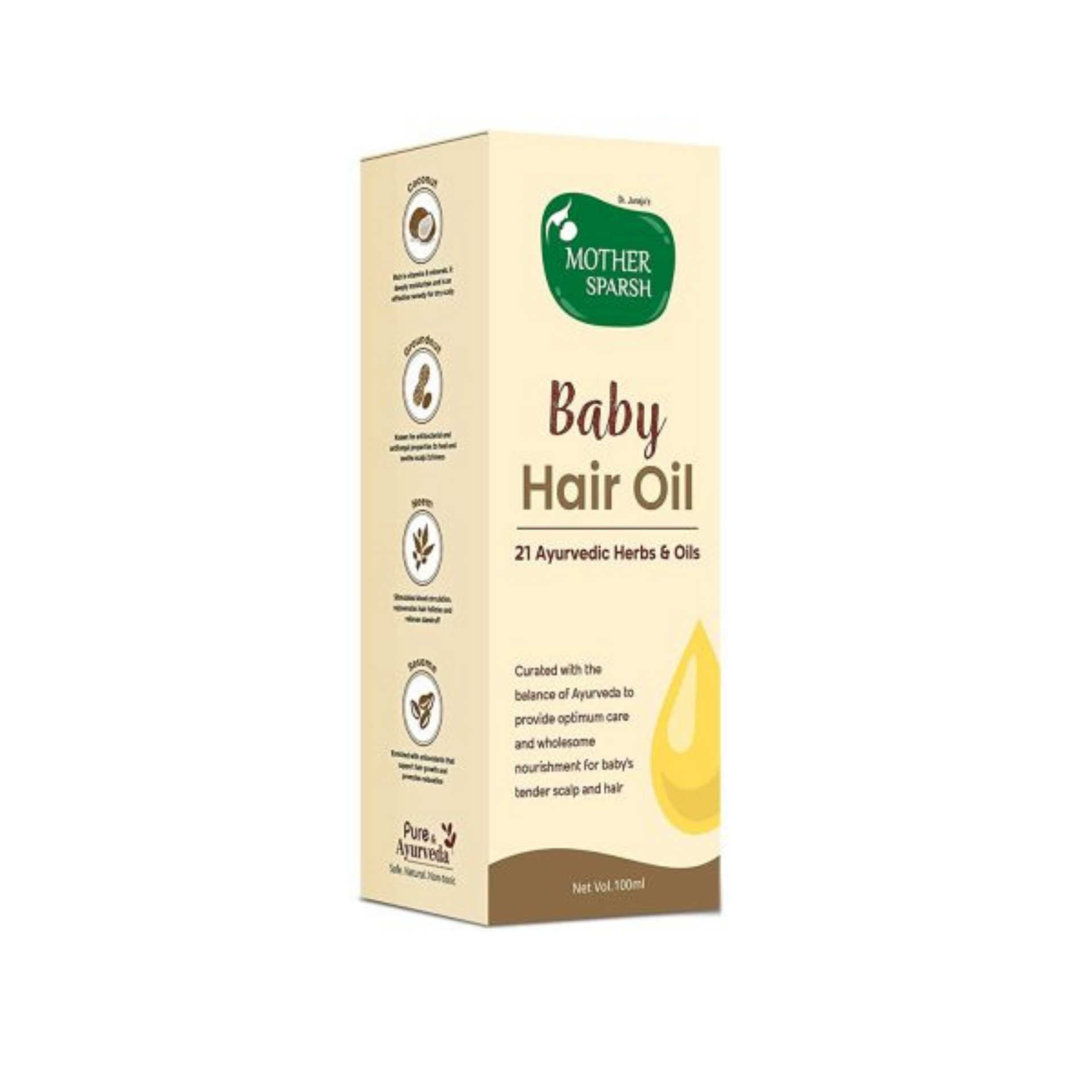 Mother Sparsh Ayurvedic Baby Hair Oil 100ml Mother Sparsh Ayurvedic Baby Hair Oil 100ml