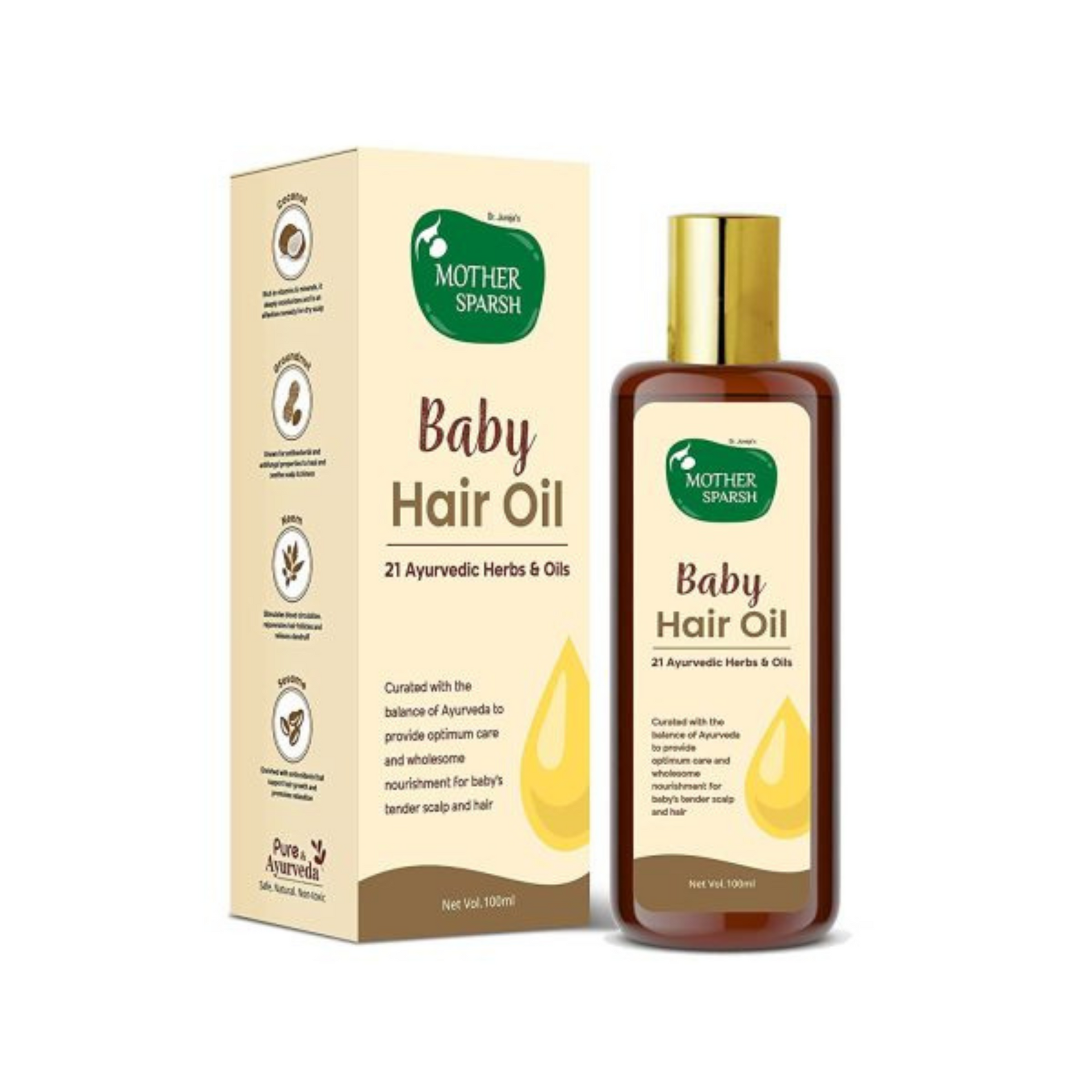 Mother Sparsh Ayurvedic Baby Hair Oil 100ml Mother Sparsh Ayurvedic Baby Hair Oil 100ml