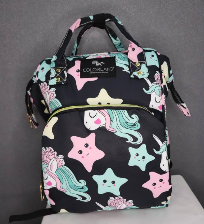 Baby Diaper Bag Soft Plush Backpacks Star Unicorn (1014/BLACK)