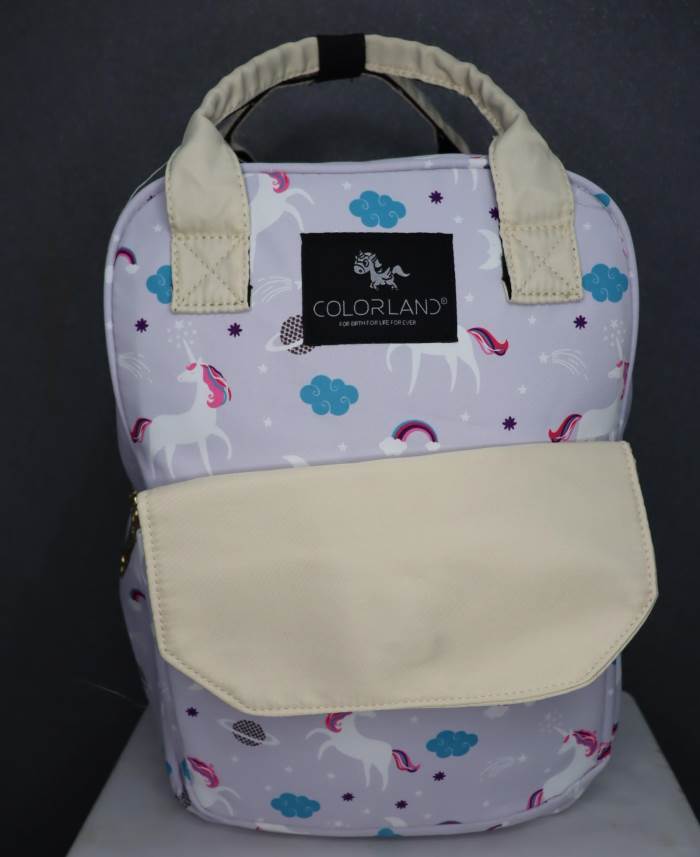 Diaper Bag Soft Plush Backpacks Pink Unicorn Print (1022)