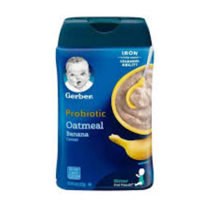 Gerber Baby Food Cereal Probiotic Rice Banana Apple Baby Cereal