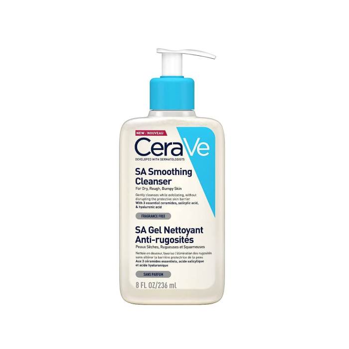 CeraVe SA Smoothing Cleanser | 236ml/8oz | Face and Body Wash with Salicylic Acid