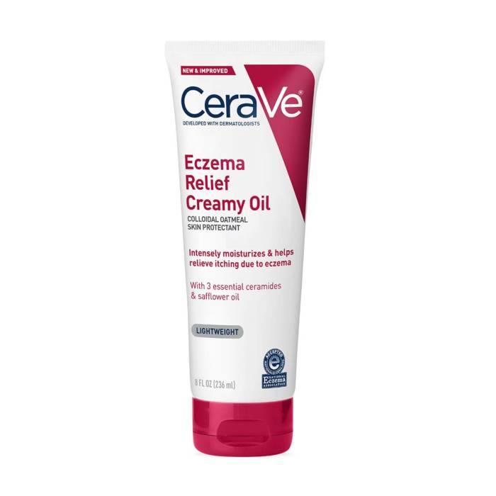 Cerave Eczema Relief Creamy Body Oil | Anti Itch Cream for Eczema & Moisturizer for Dry Skin with Colloidal Oatmeal, Cer
