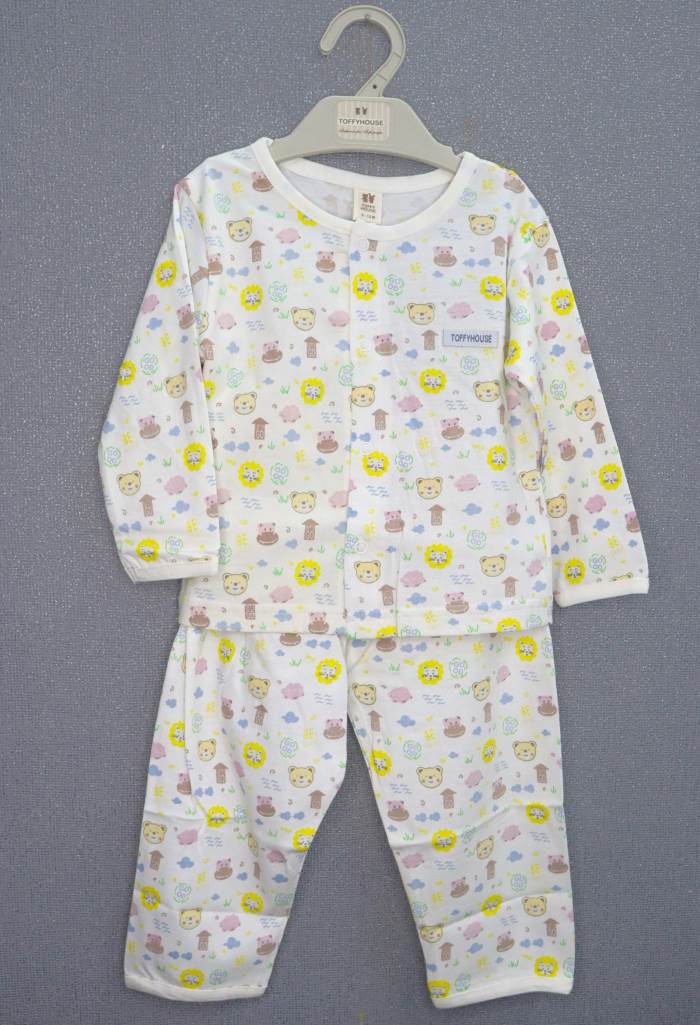 TOFFY HOUSE GIRLS COTTON FULL NIGHT SUIT 20698/OFF.WHITE