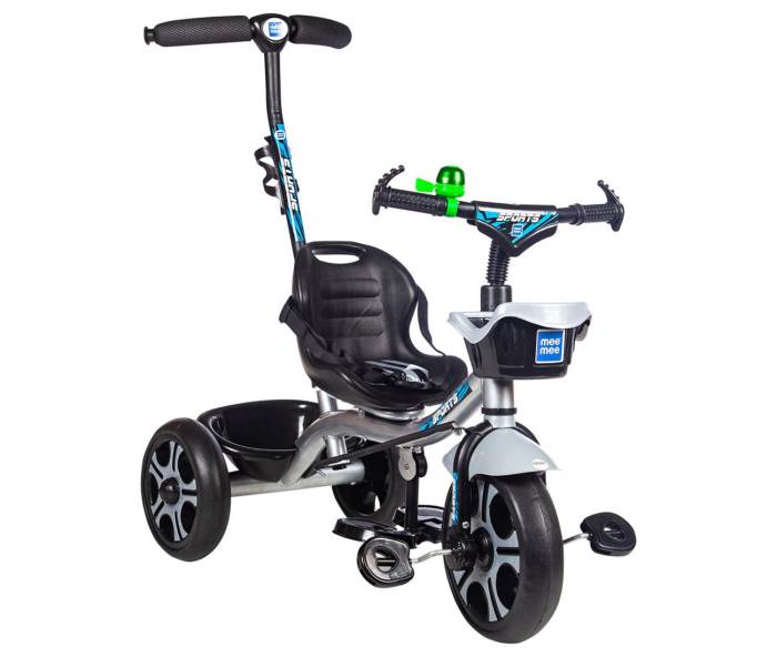 Mee Mee Easy to Ride Baby Tricycle with Push Handle (Silver/Green)