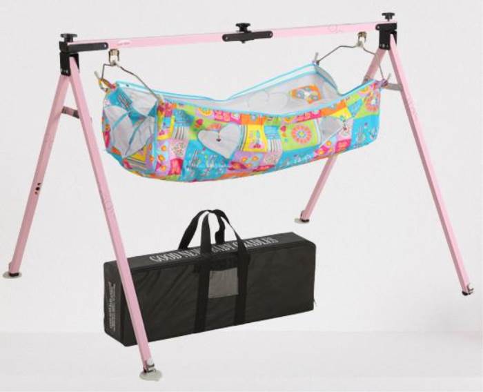 GOOD NEWS BABY CRADLES M.S. ( Mild Steel ) Super Folding Cradle – Pink