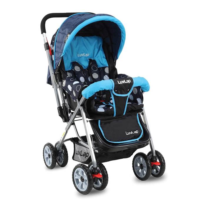 Luvlap Sunshine Stroller/Pram, Easy Fold, for Newborn Baby/Kids, 0-3 Years (Sky Blue)