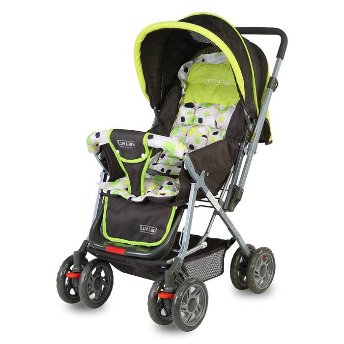 LuvLap Sunshine Stroller/Pram, Easy Fold, for Newborn Baby/Kids, 0-3 Years (Light Green)