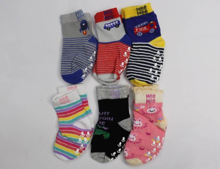 Cozy Feet Anti-Skid Baby Socks (Pack of 6) (Colors & Print May Vary) (6-12 Months) Baby Boys & Baby Girls Ankle Length  
