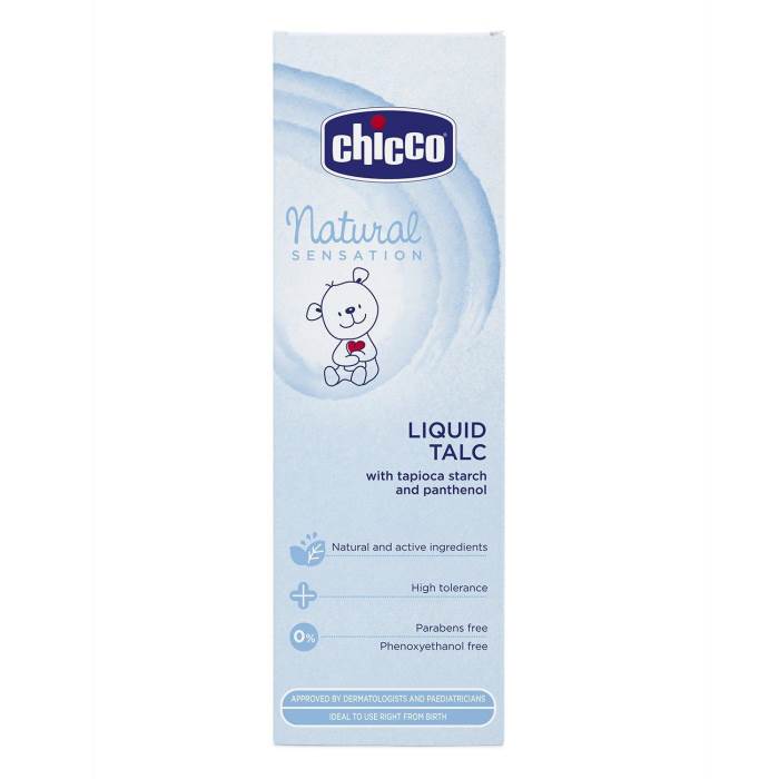Chicco Natural Sensation Liquid Talc (Blue, 100ml)