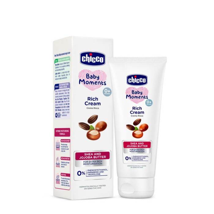 Chicco Baby Moments Baby Cream, New Advanced Formula with Natural Ingredients to Prevent Dryness, Non-Sticky & Moisturiz