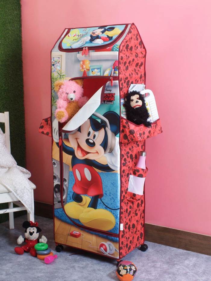 Disney Mickey Mouse Multi Color 5 Shelf Kids Poratble Wardrobe(KDWL 05)