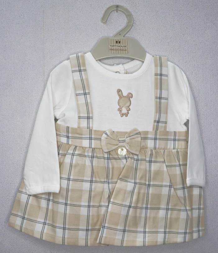 TOFFY HOUSE GIRLS DAILY WEAR FROCK BG93/FAWN