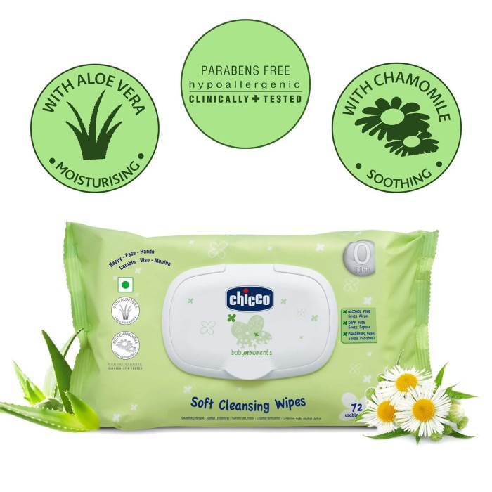 Chicco Baby Moments Soft Cleansing Baby Wipes, Ideal for Nappy, Face and Hand, Dermatologically tested, Paraben free, St