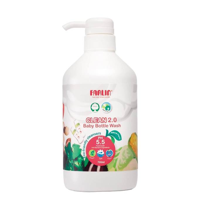 Farlin Liquid Cleanser 2.0 for Baby Bottles, Accessories, Fruits and Vegetables (700ml Bottle)