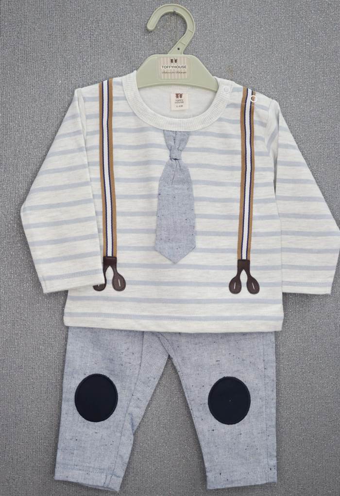 TOFFY HOUSE BOYS BABA SUIT DAILY WEAR T-SHIRT LAGGING SET TB62/GREY