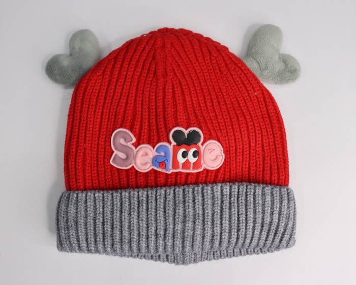 SMILE BABY BABY WOOLEN CAP (0 TO 2 YEAR) SEAME RED