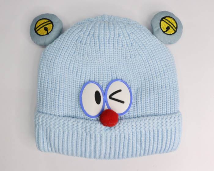 SMILE BABY BABY WOOLEN CAP (0-2 YEAR) TWO EYE S.BLUE