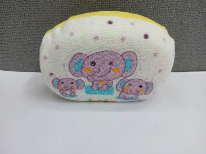 Smilebaby Baby Bath Sponge ELEPHANT Print - White YELLOW