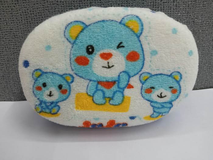 Smilebaby Baby Bath Sponge Round Shape Little Bear Print - Newborn Born Baby Infant Toddlers