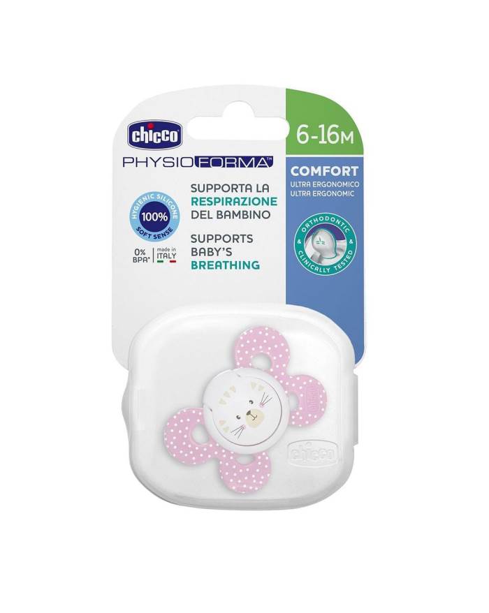 Chicco Physio Comfort Baby Soother with Unique Shape to Support Psychological Breathing, Teether & Pacifier for Newborns