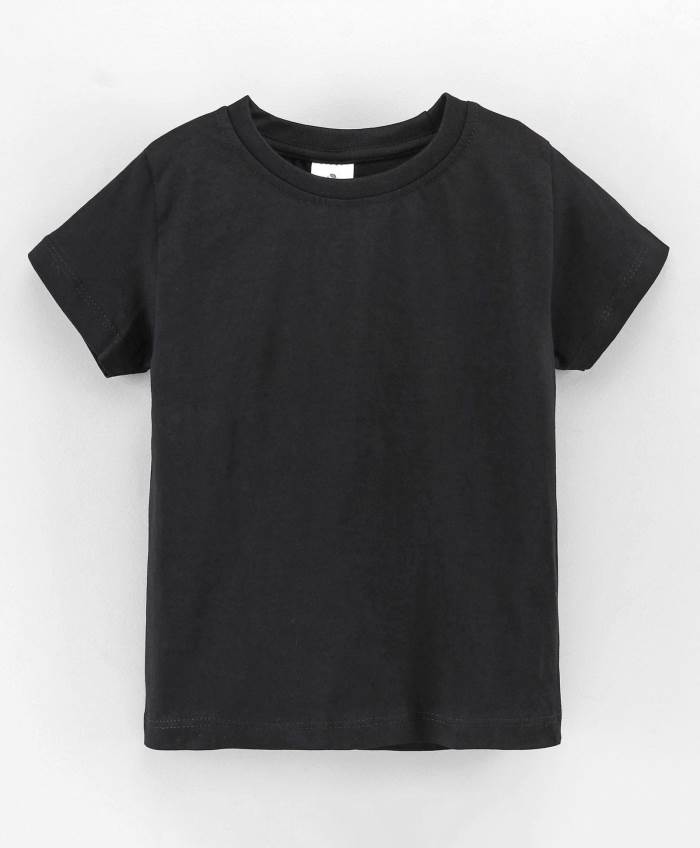 Ollypop Half Sleeves T-Shirt Solid - Black