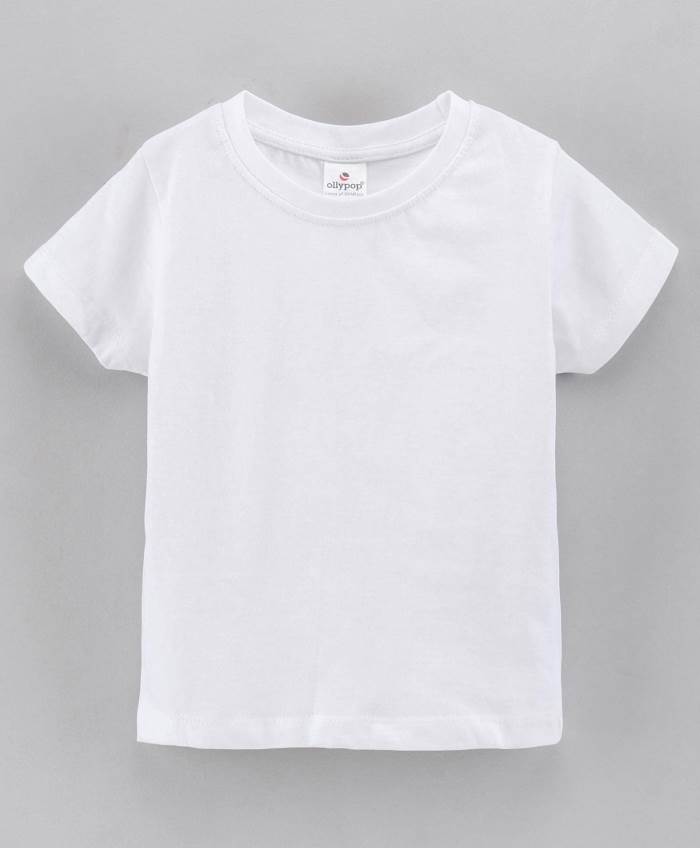 Ollypop Half Sleeves T-Shirt Solid - White