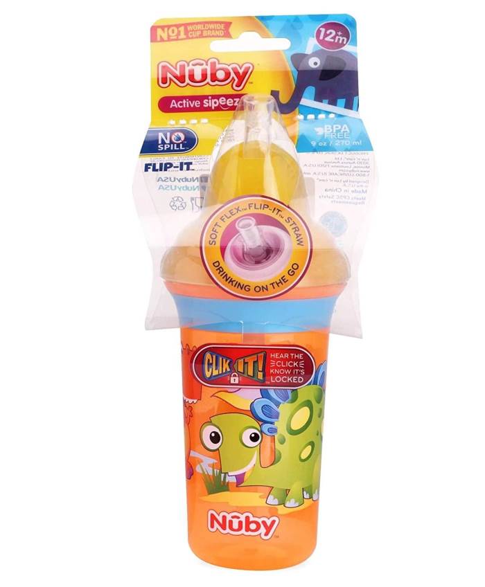 Nuby Click-It Printed Series Straw Active Sipeez Flip-It 270ml