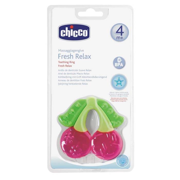 Chicco Fresh Relax Teether for Baby, Soft Silicone and Easy Grip Handle, Refreshes and Soothes Gums During Teething, BPA