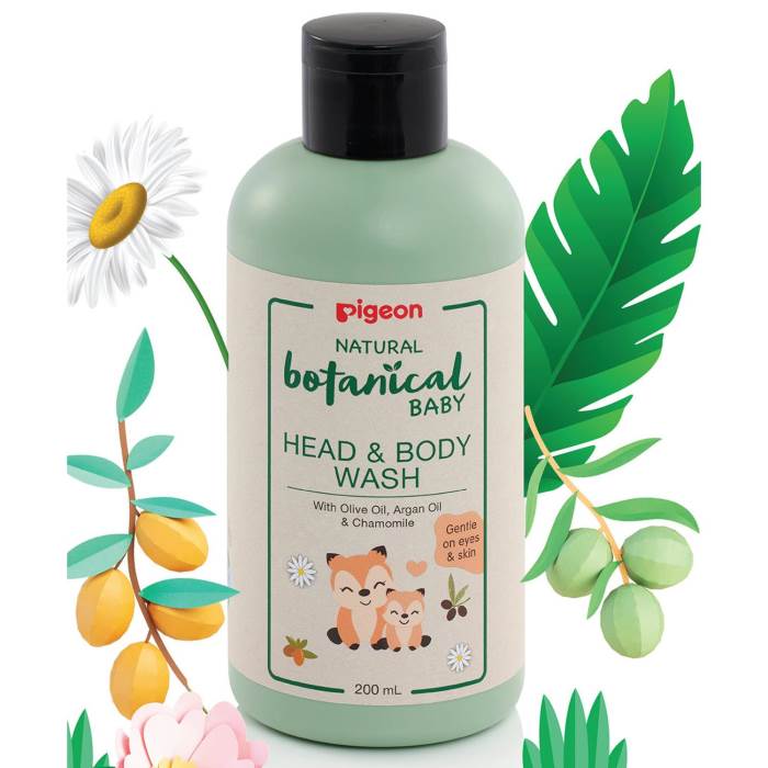 Pigeon Natural Botanical Baby Head and Body Wash,With Olive Oil,Argan Chamomile,Mild & Gentle,PH Balanced,