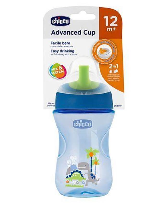 Chicco Advanced Cup With Bite Resistant Spout Blue - 200 ml