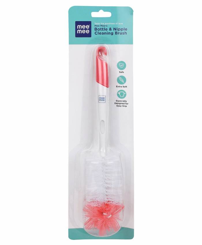 Mee Mee Bottle & Nipple Cleaning Brush (Pink)