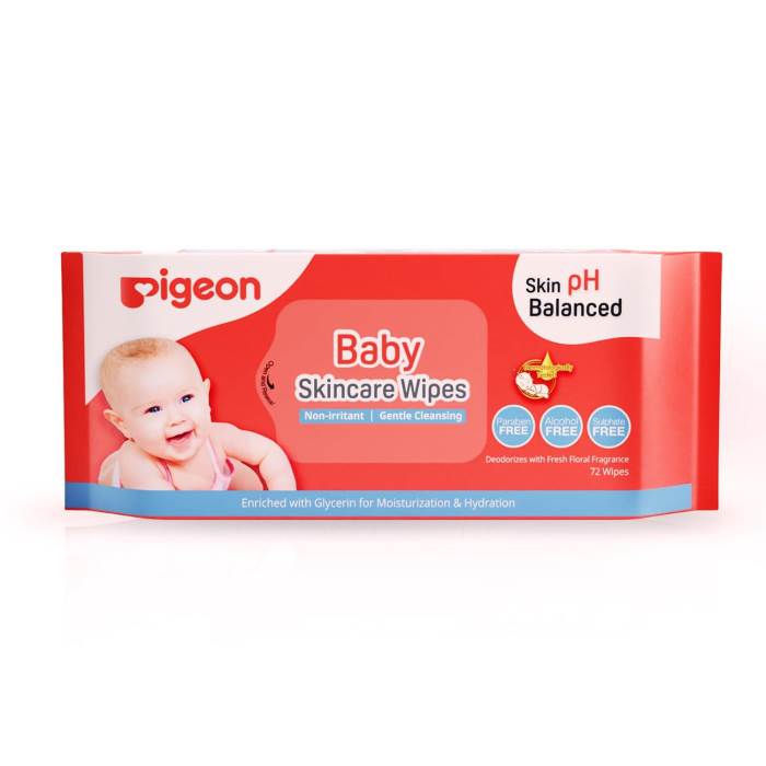 Pigeon Baby Skincare Wipes, 72 Sheets