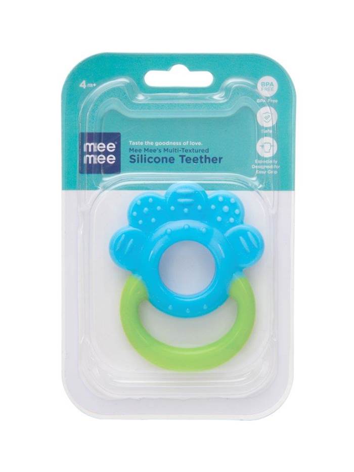 Blue and Green Textured Silicone Teether