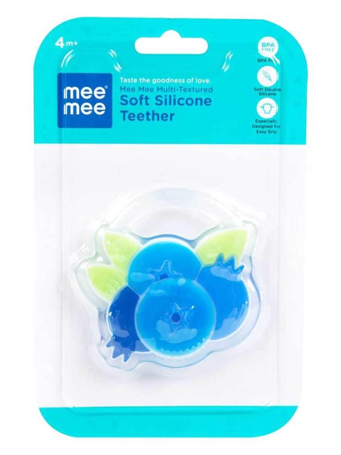Mee Mee Multi-Textured Soft Silicone Teether (Blue)