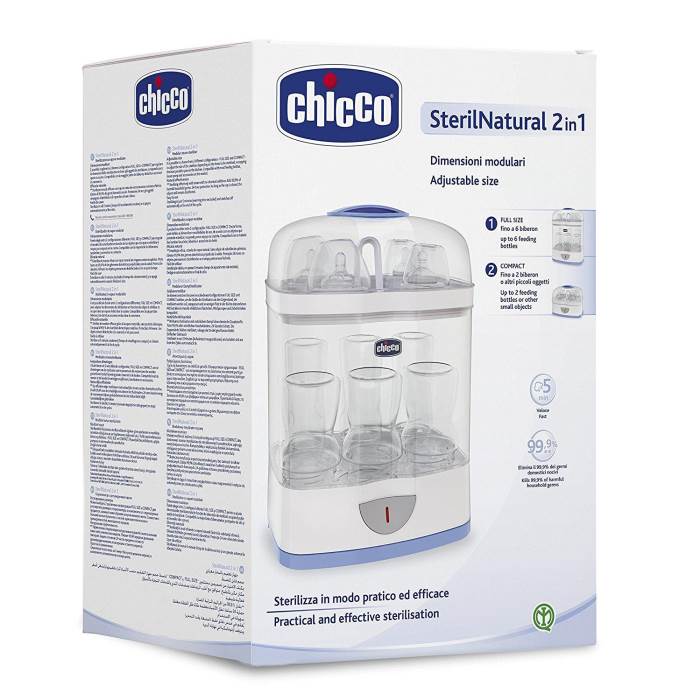Chicco 2 In 1 Steam Sterilizer - White & Blue