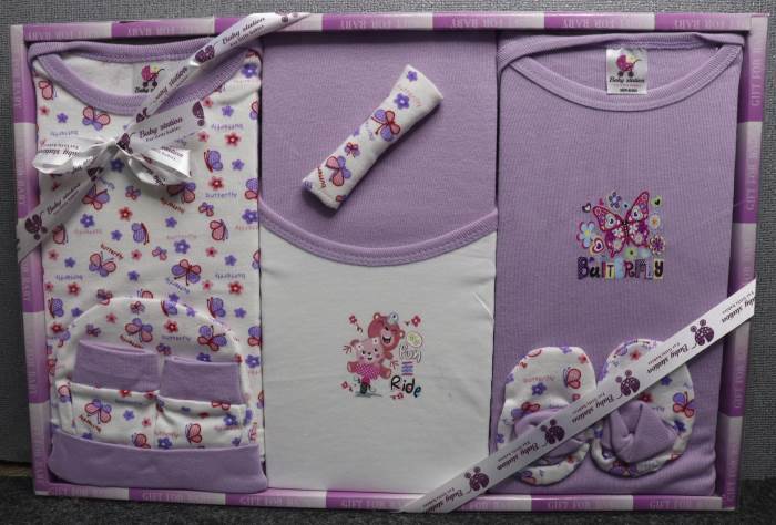 Baby Station Gift Set for New Born Unisex- 10 Pieces (PURPLE)