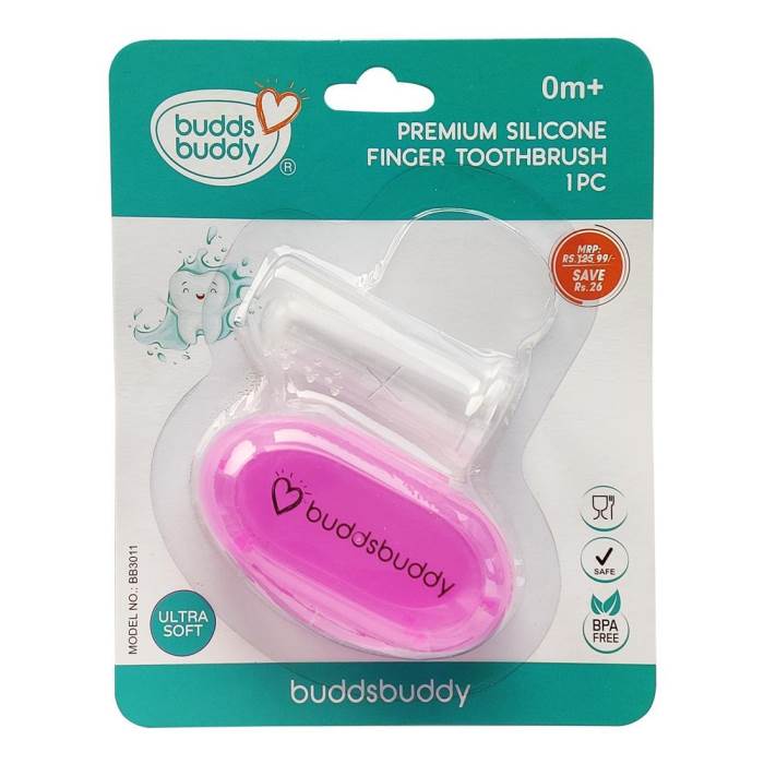 Buddsbuddy Premium Silicone Finger Toothbrush with Case (0+ M) 