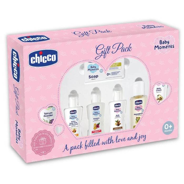 Chicco Baby Moments Caring Gift Pack Pink, Ideal Baby Gift Sets for Baby Shower, Newborn Gifting, New Parents, Birthdays