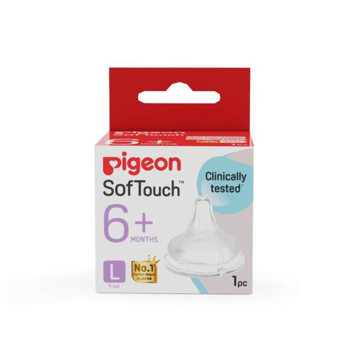 Pigeon Softouch Peristaltic Plus Nipple 1Pcs- L (78705), transparent, one size