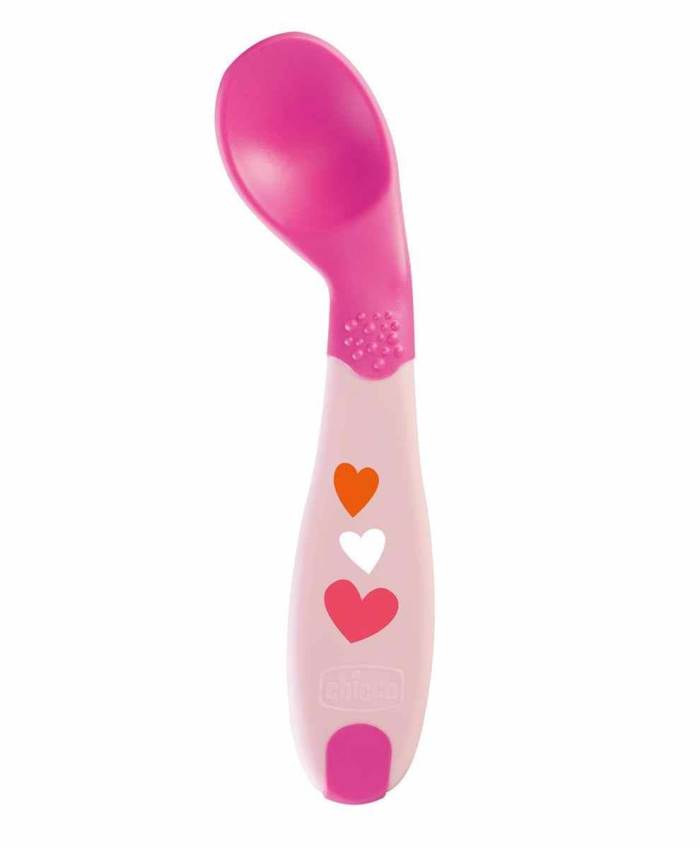 Chicco First Spoon Hearts Print - Pink