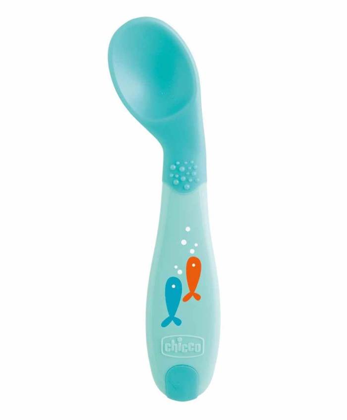 Chicco First Spoon Fish Print - Blue