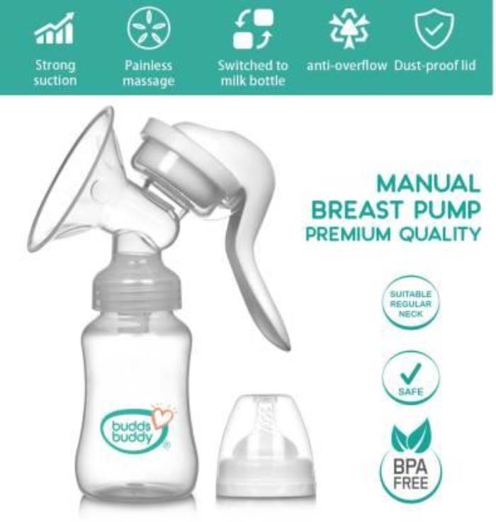 Buddsbuddy Manual Breast Pump Premium Quality 1 Pc BB7099 (White)