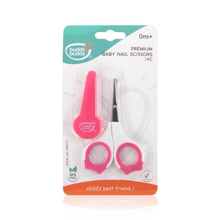 Buddsbuddy Premium Tiny Tip Baby Nail Scissors BB5015 (Pink)
