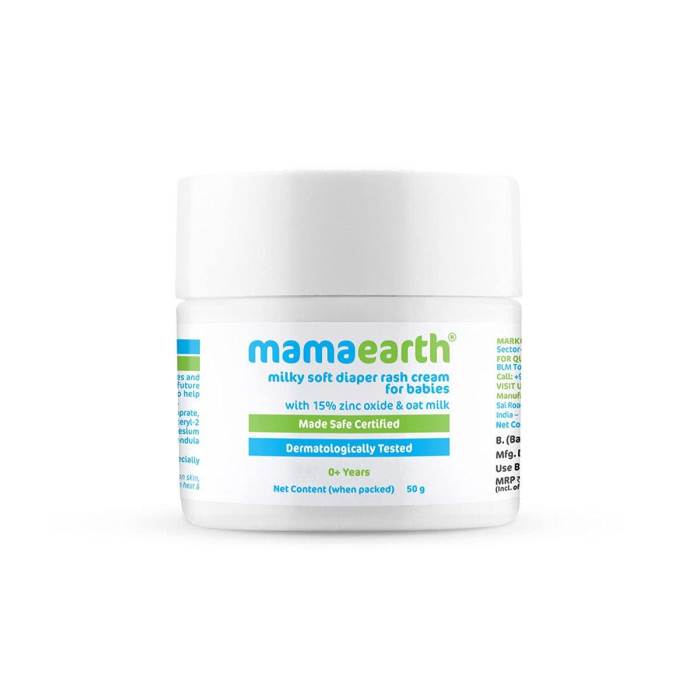 Mamaearth Milky Soft Diaper Rash Cream for Babies – 50g, White