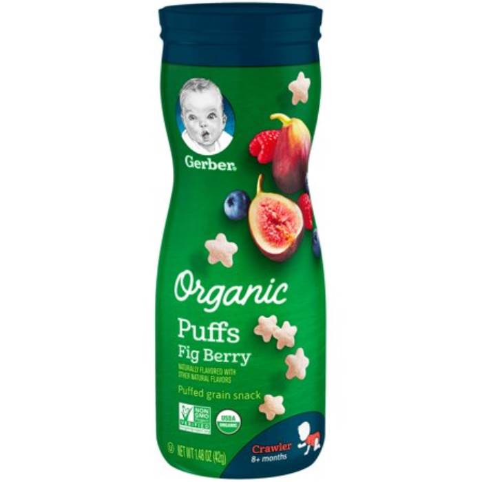 Gerber Baby Food Organic Puffs, 8 + Months, Fig Berry, 1.48 oz (42 g)