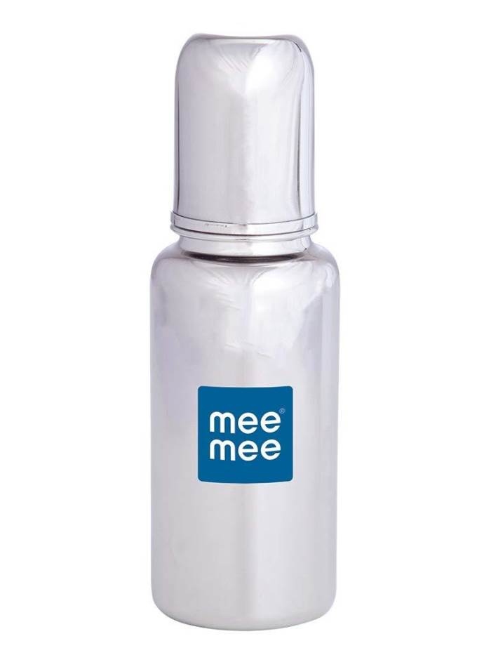 Mee Mee Premium Steel Feeding Bottle, Silver, 240 ml