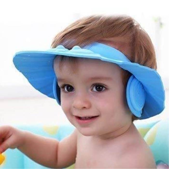 Smilebaby Adjustable Safe Soft Bathing Baby Shower Cap Wash Hair For Children Baby Eye Ear Protector Adjustable Leaves S