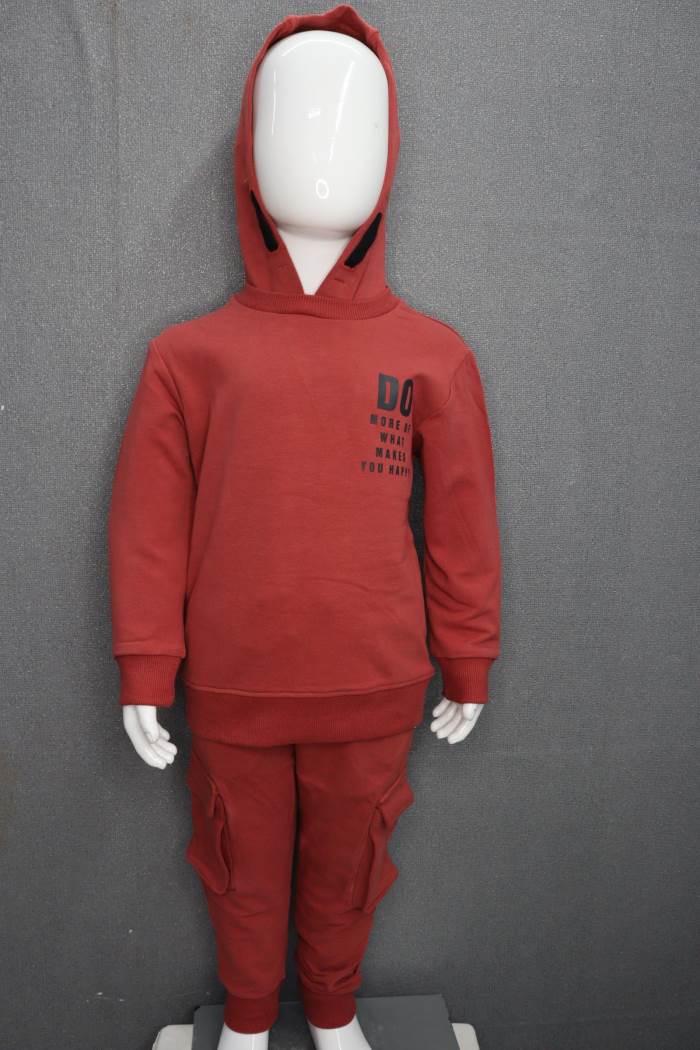 SMILE BABY BOYS CASUAL WEAR HOODED TRACK SUIT 1106/RUST