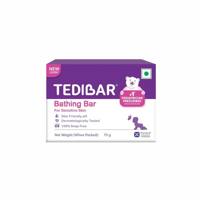 Tedibar Baby Bathing Bar | For Baby’s Sensitive Skin | Gentle Cleansing, Skin-friendly, pH 5.5, 75gm
